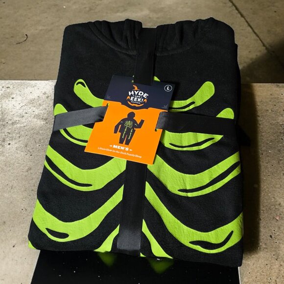 NWT HIDE & EEK ( L-Men's) 1 Pc. Glow in the Dark Pajama's or Costume - Picture 2 of 5